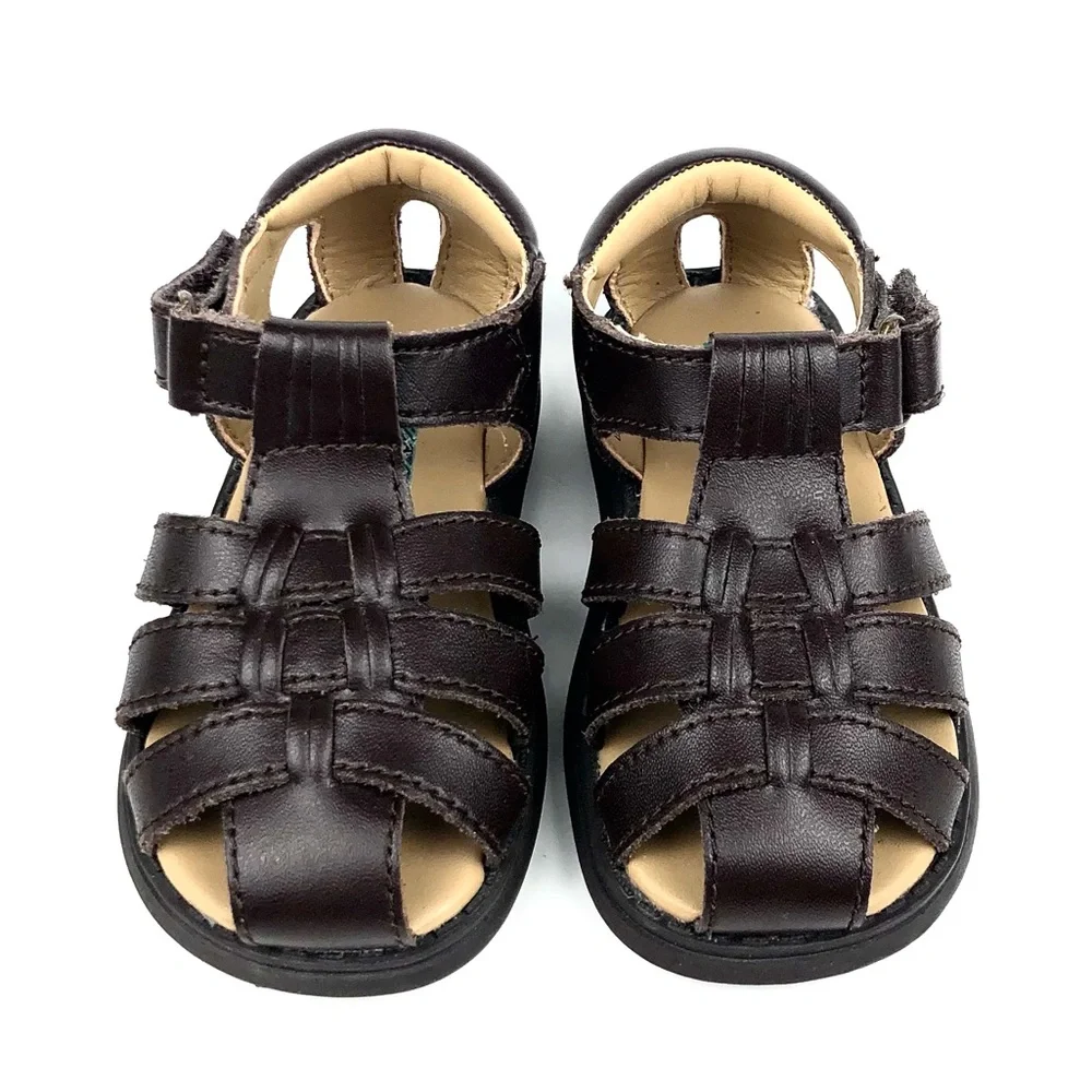 Scott David Brown Leather Fisherman Sandals Kids 5